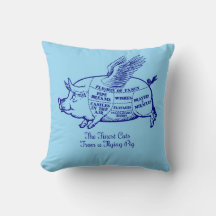 ピグ飛んでいるカット装飾用クッション