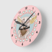 ピグ飛んでいるキスカスタム時計 ラウンド壁時計 (傾斜)