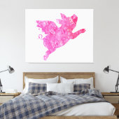 ピグ飛んでいるキャンバスプリントアート キャンバスプリント (インサイチュ (寝室))