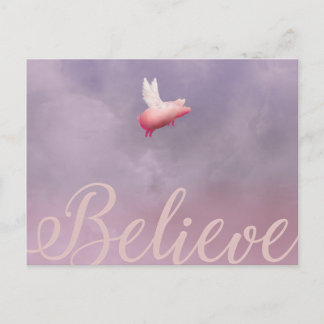 ピグ飛んでいるグ信じカード ポストカード