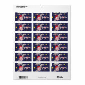 ピグ飛んでいるサンタス ラベル (フルシート)