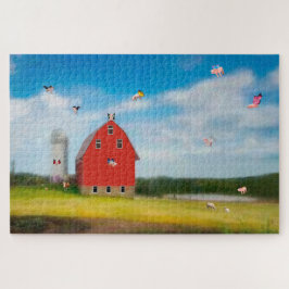 ピグ飛んでいるファームパズル ジグソーパズル