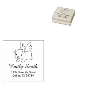 ピグ飛んでいる- Piglet with Wings Address ラバースタンプ (押印)