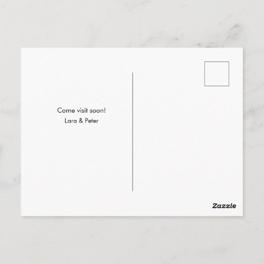 ピケットフェンスと庭園を使った発表 ポストカード (裏面)