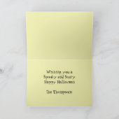 ピケットフェンスに乗った怖い黒猫 カード (内部)