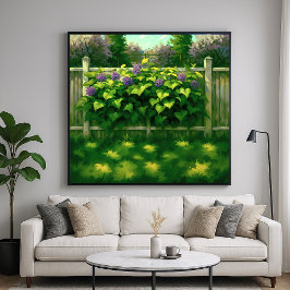 ピケットフェンス – バックヤードイラストレーションアート ポスター