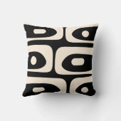 ピケミッドセンチュリーミニマル抽象芸術ブラック&クリーム クッション (裏面)
