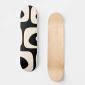 ピケミッドセンチュリーミニマル抽象芸術ブラック&クリーム スケートボード (正面)