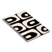 ピケミッドセンチュリーミニマル抽象芸術ブラック&クリーム ノートブック (右側)