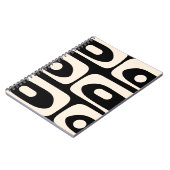 ピケミッドセンチュリーミニマル抽象芸術ブラック&クリーム ノートブック (左側)