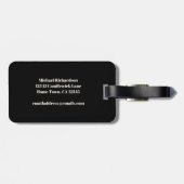 ピケミッドセンチュリーミニマル抽象芸術ブラック&クリーム ラゲッジタグ (裏面横)