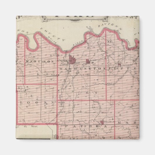 ピケ郡の地図とペテルブルクの計画 マグネット (正面)