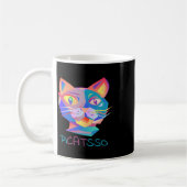 ピコアートおもしろい抽象芸術猫 コーヒーマグカップ (左)