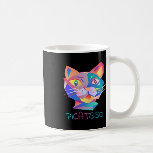 ピコアートおもしろい抽象芸術猫 コーヒーマグカップ (右)