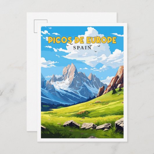 ピコスデヨーロッパスペインヴィンテージ旅行イラストレーション ポストカード (正面/裏面)
