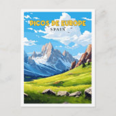 ピコスデヨーロッパスペインヴィンテージ旅行イラストレーション ポストカード (正面)