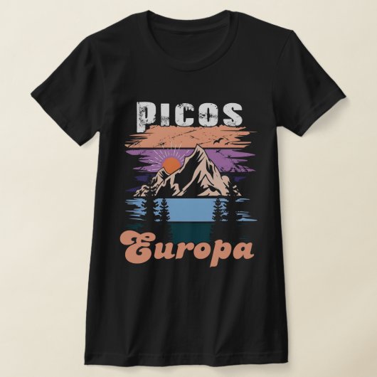ピコス・デ・エウロパ国立公園 レトロ風デザイン Tシャツ (レイダウン)