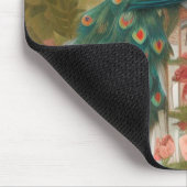 ピコックインアプリコットバラガーデンポスター マウスパッド (コーナー)