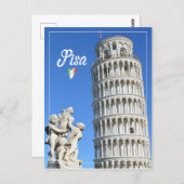 ピサとプッティ噴水像の斜塔 ポストカード (正面/裏面)
