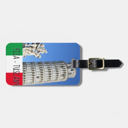 ピサとプッティ噴水像の斜塔 ラゲッジタグ (正面横)