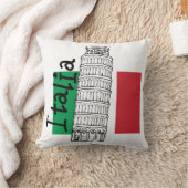 ピサのイタリアンな旗そして斜塔 クッション (ブランケット)