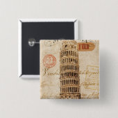 ピサのヴィンテージの斜塔 缶バッジ (正面&裏面)