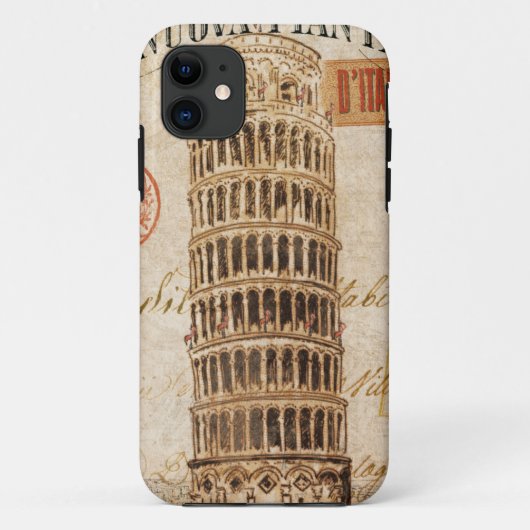 ピサのヴィンテージの斜塔 Case-Mate iPhoneケース (裏面)