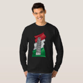 ピサの傾いた塔とイタリア国旗 Tシャツ (正面フル)