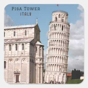 ピサの傾いた塔イタリアのヨーロッパ旅行 スクエアシール