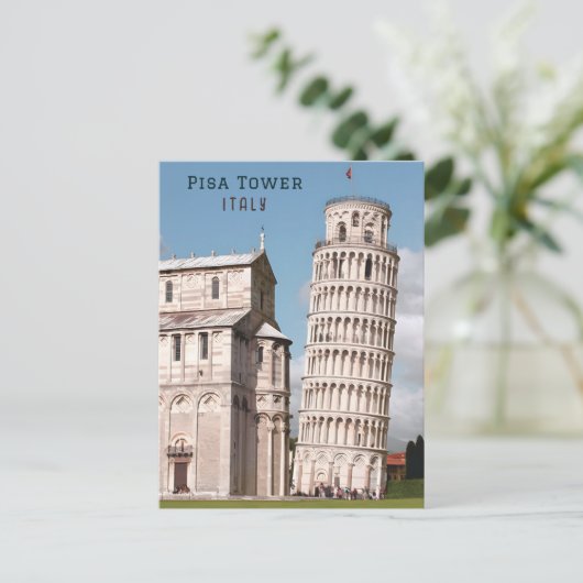 ピサの傾いた塔イタリアのヨーロッパ旅行 ポストカード (スタンド正面)