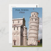 ピサの傾いた塔イタリアのヨーロッパ旅行 ポストカード (正面/裏面)