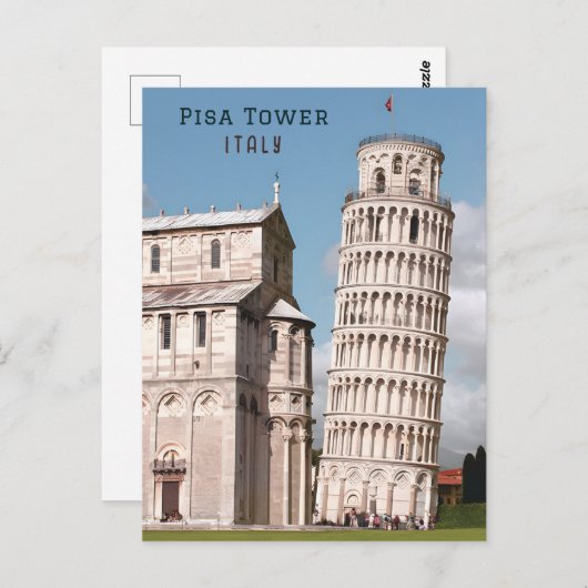 ピサの傾いた塔イタリアのヨーロッパ旅行 ポストカード (正面/裏面)