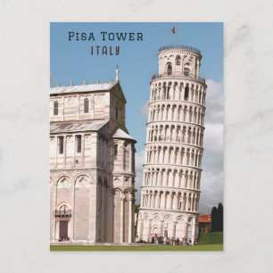 ピサの傾いた塔イタリアのヨーロッパ旅行 ポストカード