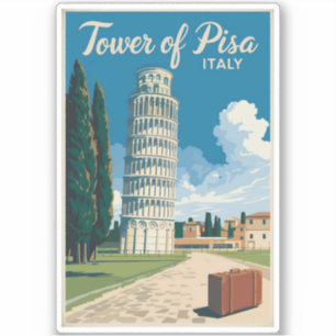 ピサの傾いた塔イタリア旅行アートヴィンテージ シール