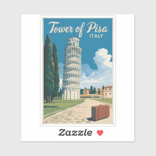 ピサの傾いた塔イタリア旅行アートヴィンテージ シール (シート)
