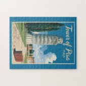 ピサの傾いた塔イタリア旅行アートヴィンテージ ジグソーパズル (横)