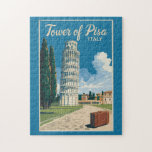 ピサの傾いた塔イタリア旅行アートヴィンテージ ジグソーパズル<br><div class="desc">Tower of Pisa in a vector artスタイル。ピサの斜塔、または単にピサの塔は、ピサ大聖堂の鐘楼である。</div>