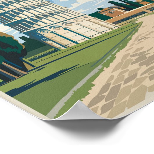 ピサの傾いた塔イタリア旅行アートヴィンテージ ポスター (角)