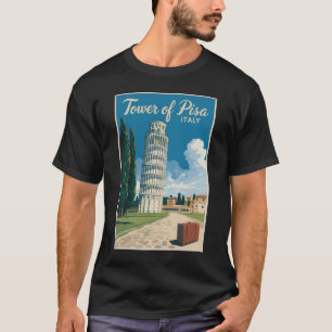ピサの傾いた塔イタリア旅行アートヴィンテージ Tシャツ