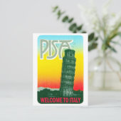 ピサの傾いた塔,イタリア,ヴィンテージ旅行 ポストカード (スタンド正面)