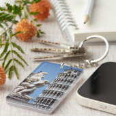 ピサの垂れ下がった塔とチェルブ像 キーホルダー (正面右)