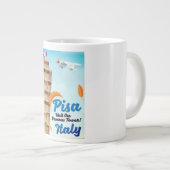 ピサの斜塔ヴィンテージ休暇プリント。 ジャンボコーヒーマグカップ (正面右)