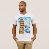 ピサの斜塔ヴィンテージ休暇プリント。 Tシャツ (正面フル)