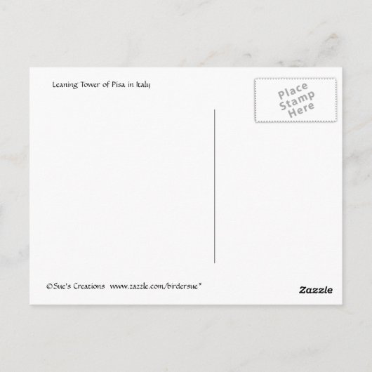 ピサの斜塔2 ポストカード (裏面)