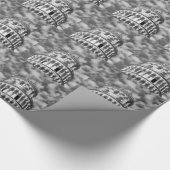 ピサの斜塔 イタリア 白黒 ラッピングペーパー (角)