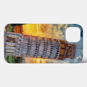 ピサの斜塔:印象派の油絵アート サンセット Case-Mate iPhoneケース (裏面 (横))