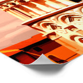 ピサの美しい女性の塔を傾ける抽象芸術アート ポスター (角)