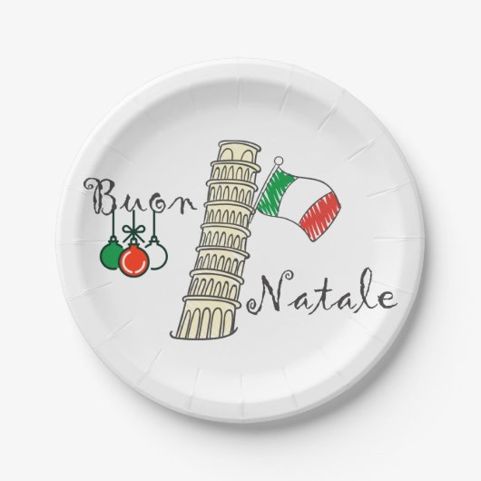 ピサのBuon Nataleタワー ペーパープレート (正面)