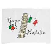 ピサのBuon Nataleタワー ラージペーパーバッグ (正面)