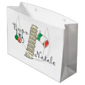 ピサのBuon Nataleタワー ラージペーパーバッグ (裏面アングル)